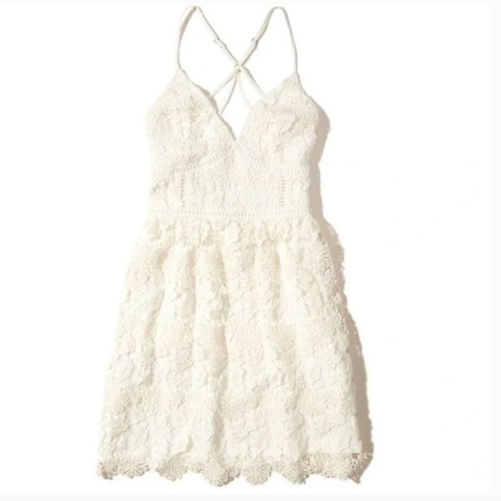 Hollister Strap Back Lace Dress Size Small